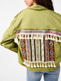 Yastokka Embroidery Jacket - Mosstone W. Wash Effect