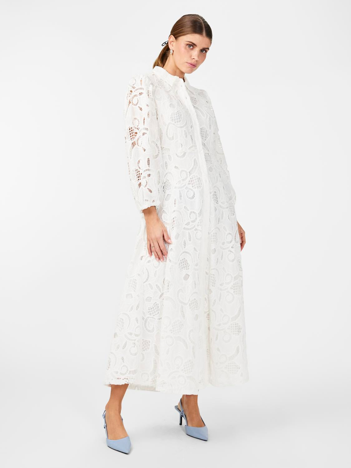 Yashongi 3/4 Ankle Shirt Dress - Star White