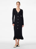 Mikke Ls Midi Knit Dress S - Svart