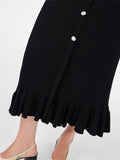 Mikke Ls Midi Knit Dress S - Svart