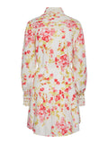 Yassomelli Ls Shirt Dress - Birch W. Red Flowers