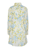 Yassomelli Ls Shirt Dress - Birch W. Blue Flowers