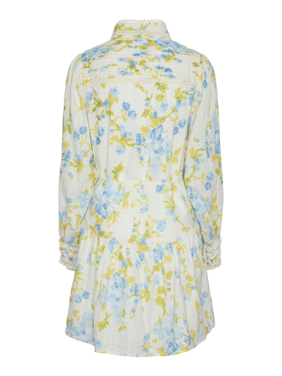 Yassomelli Ls Shirt Dress - Birch W. Blue Flowers