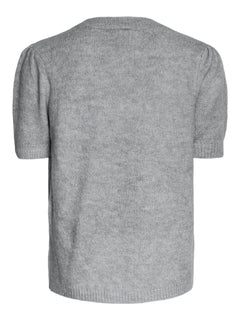 Yasanne SS Knit Pullover - Light Grey Melange