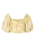Yaslemon SS Short Top - Pale Banana Lemon Print