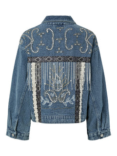Yasvision Ls Denim Emb Jacket - Light Blue Denim