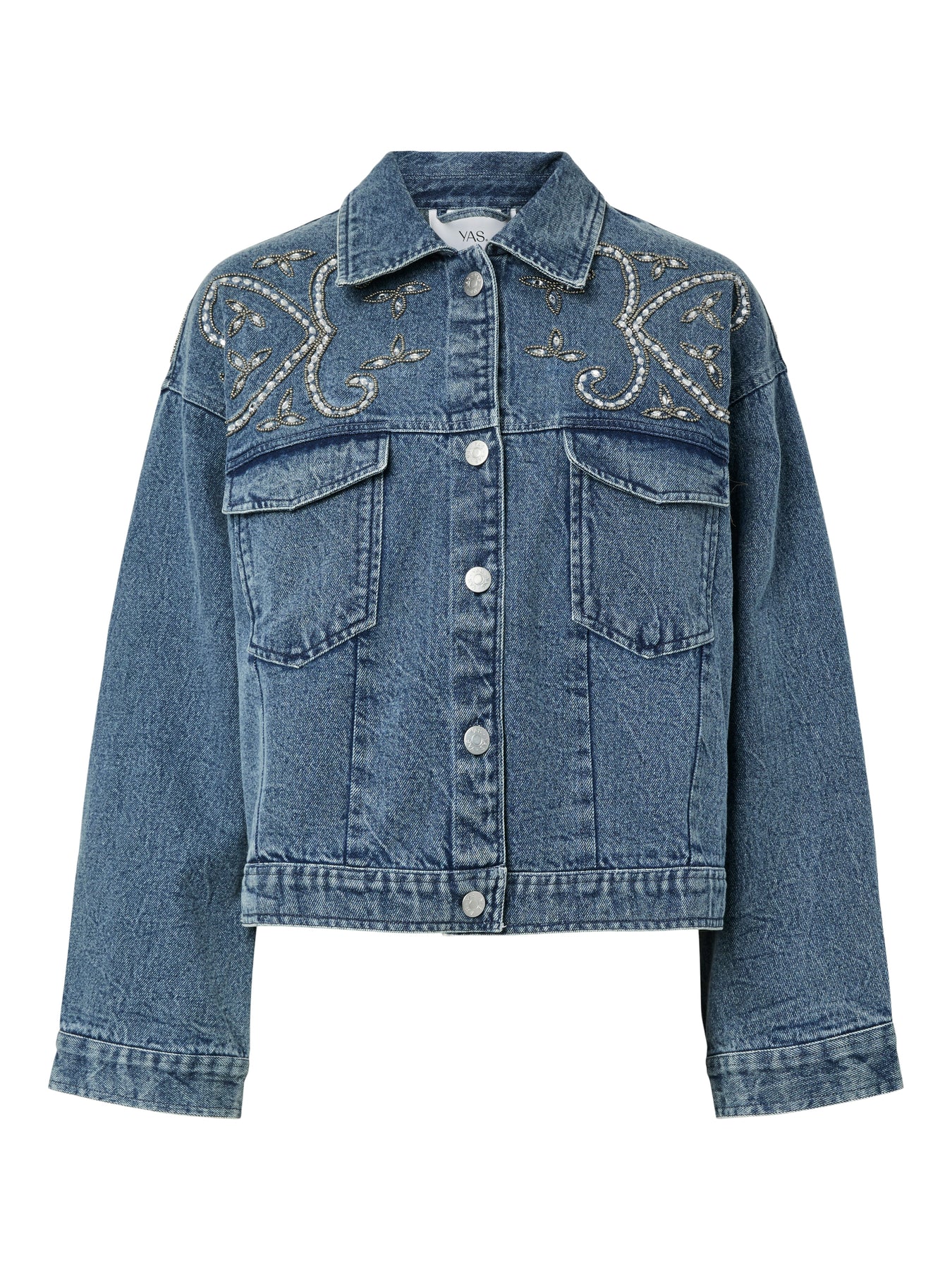 Yasvision Ls Denim Emb Jacket - Ljusblå Denim