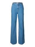 Selected Femme Evelyn Mw Wide Jeans - Medium Blue Denim