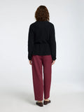 Sia Ras Ls Knit Belt Kofta - Svart