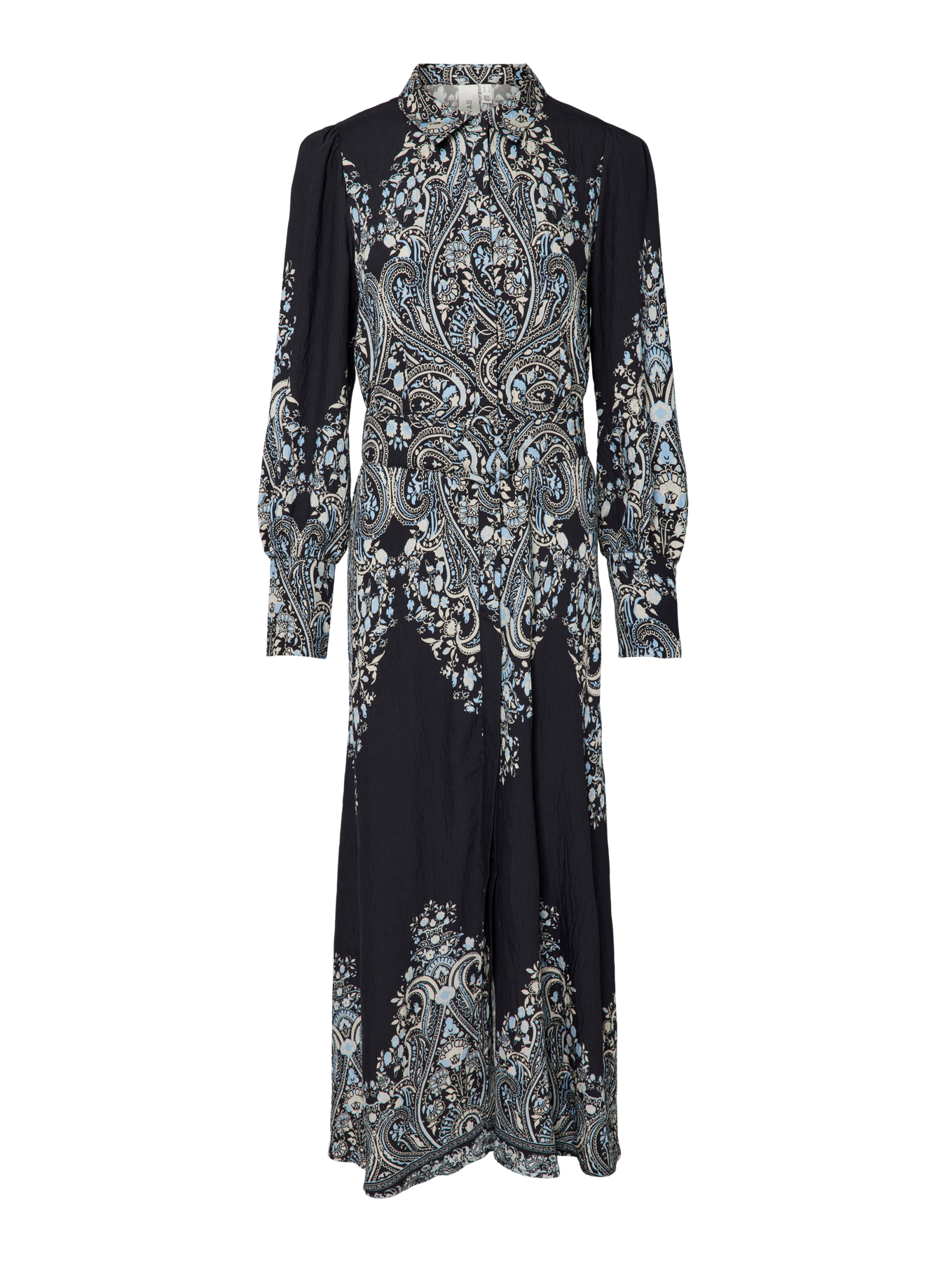 Yasbirma Ls Long Shirt Dress - Black Birma Print