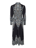 Yasbirma Ls Long Shirt Dress - Black Birma Print