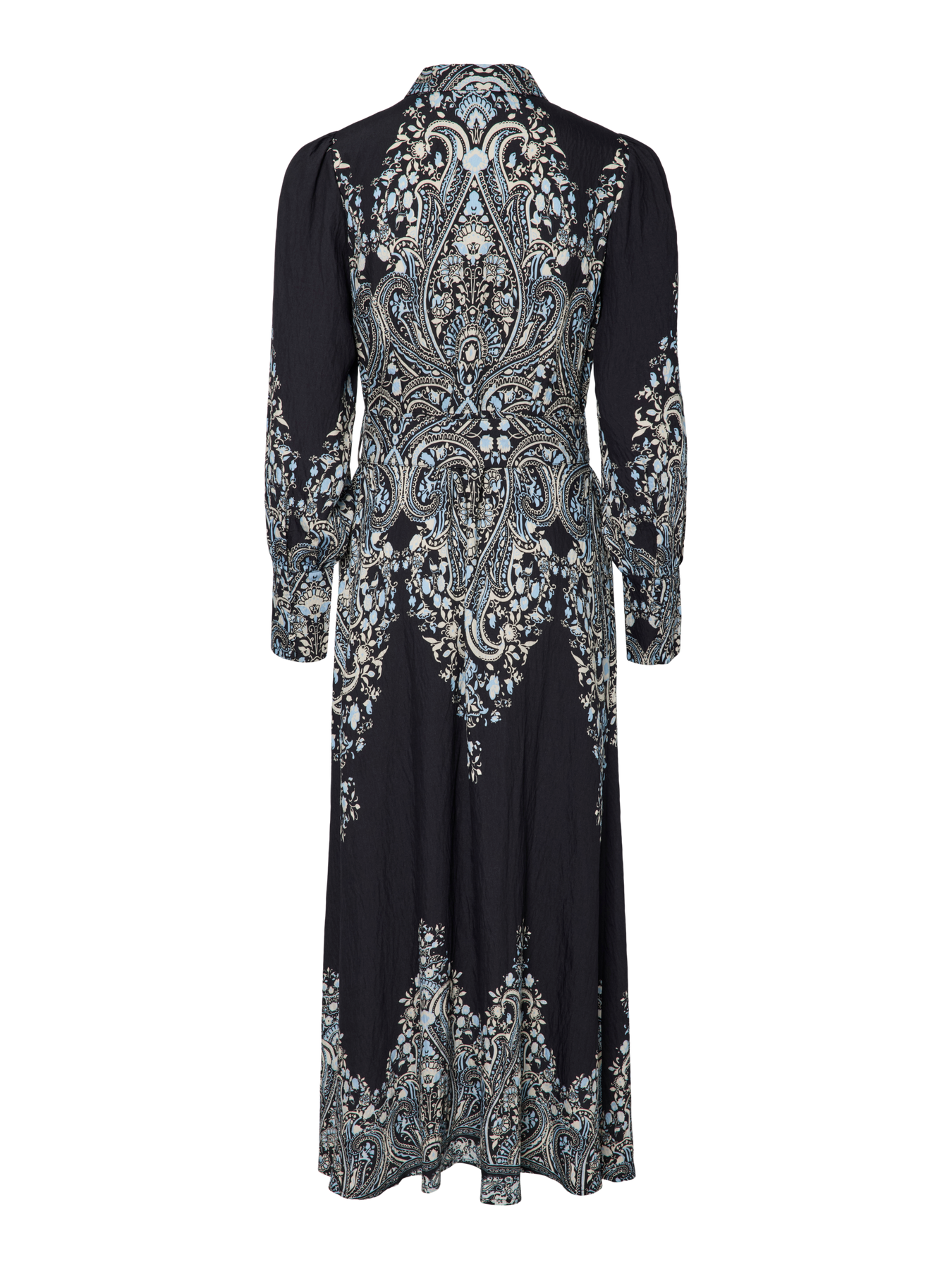 Yasbirma Ls Long Shirt Dress - Black Birma Print