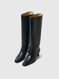 Olivia Leather High Shafted Boot - Black
