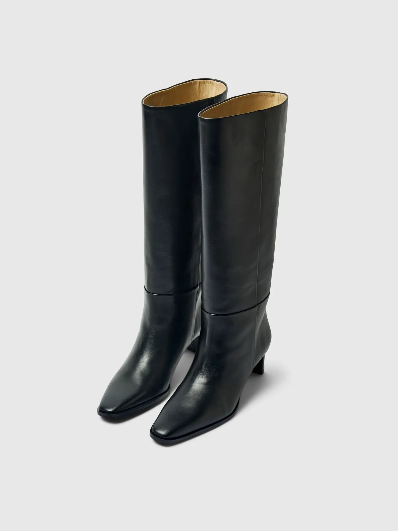 Olivia Leather High Shafted Boot - Black