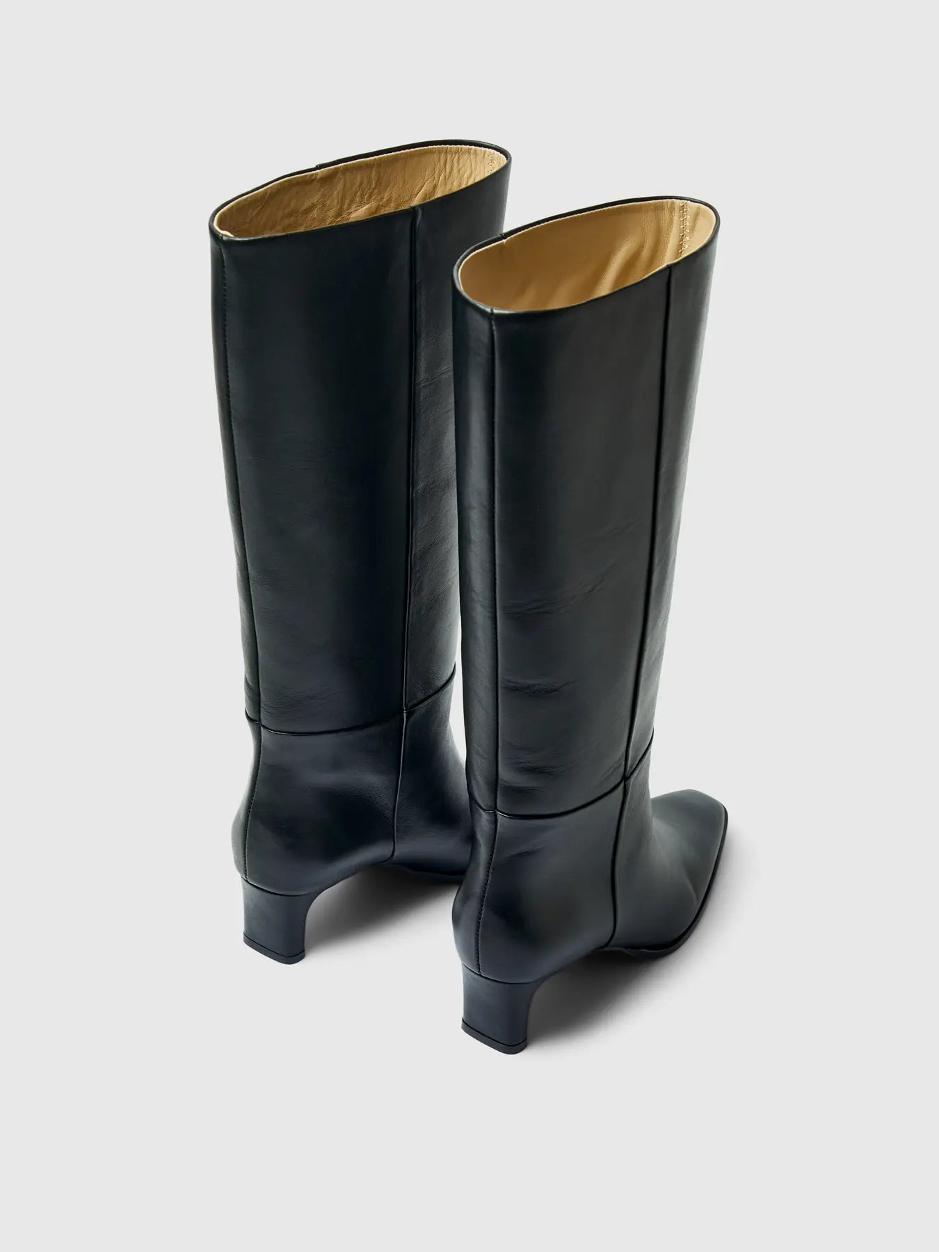Olivia Leather High Shafted Boot - Black