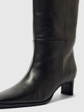 Olivia Leather High Shafted Boot - Black
