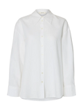 Cleo Oversize Linen Blend Shirt - Bright White
