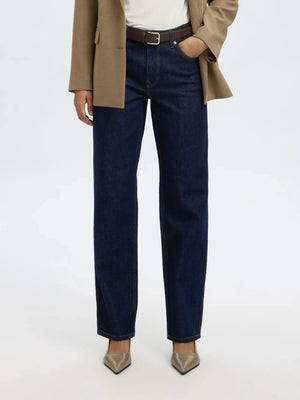 Straight Bea-Kori Mw Jeans - Dark Blue Denim