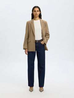 Straight Bea-Kori Mw Jeans - Dark Blue Denim