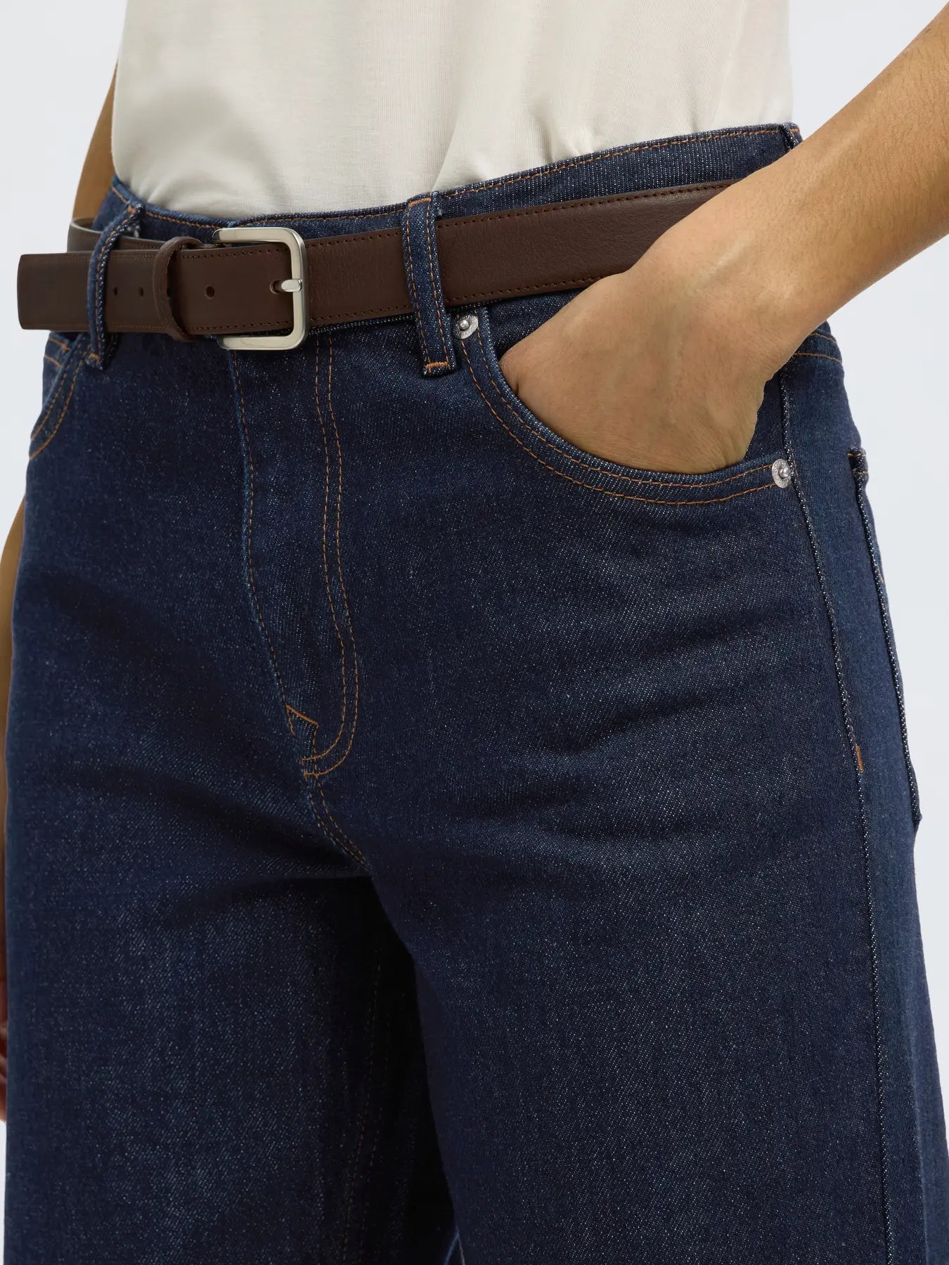 Straight Bea-Kori Mw Jeans - Mörkblå Denim