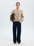 Nelly Ls Knit O-Neck Kofta - Birch Melange