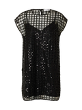 Laren Relaxed Sl Short Sequins Dress - Black