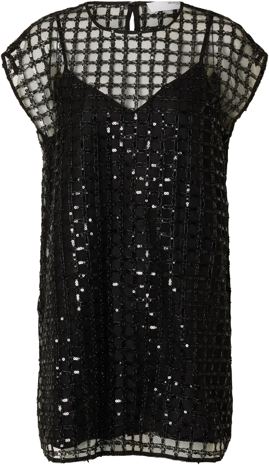 Laren Relaxed Sl Short Sequins Dress - Black