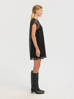 Laren Relaxed Sl Short Sequins Dress - Black