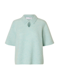 Sia Ras 2/4 Knit Key Hole Collar Neck - Blue Glow Melange