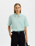 Sia Ras 2/4 Knit Key Hole Collar Neck - Blue Glow Melange