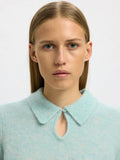 Sia Ras 2/4 Knit Key Hole Collar Neck - Blue Glow Melange