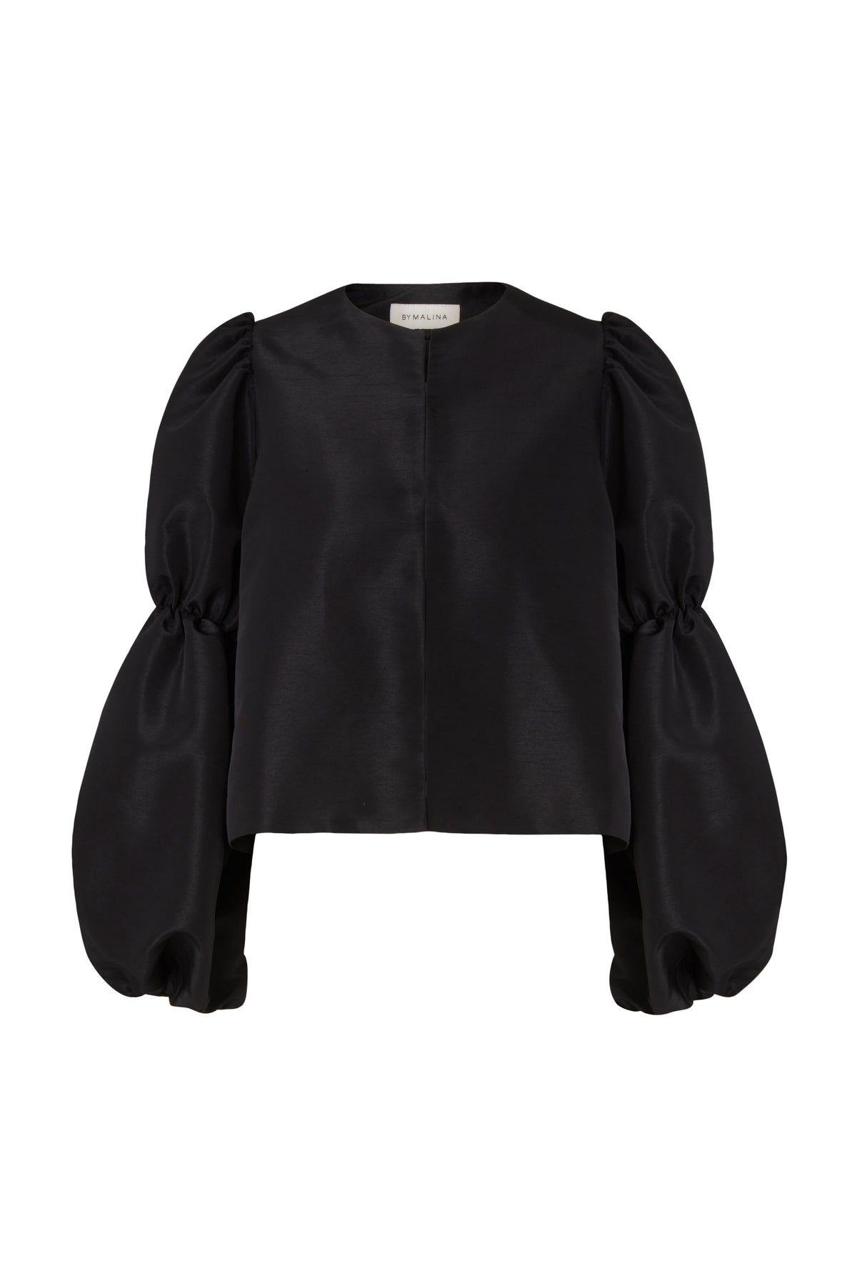 Zoey Double Pouf Sleeve Blouse - Svart