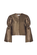 Zoey Double Pouf Sleeve Blouse - Gold Metallic
