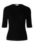 Ingrid 2/4 Knit O-Neck - Svart