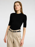 Ingrid 2/4 Knit O-Neck - Svart