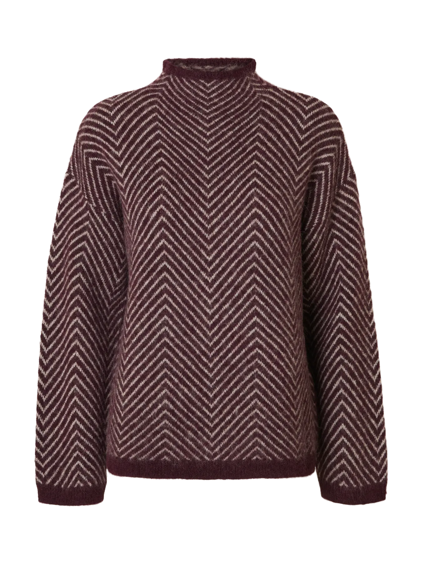 Lulu Ls Herringbone Knit High Neck - Fig