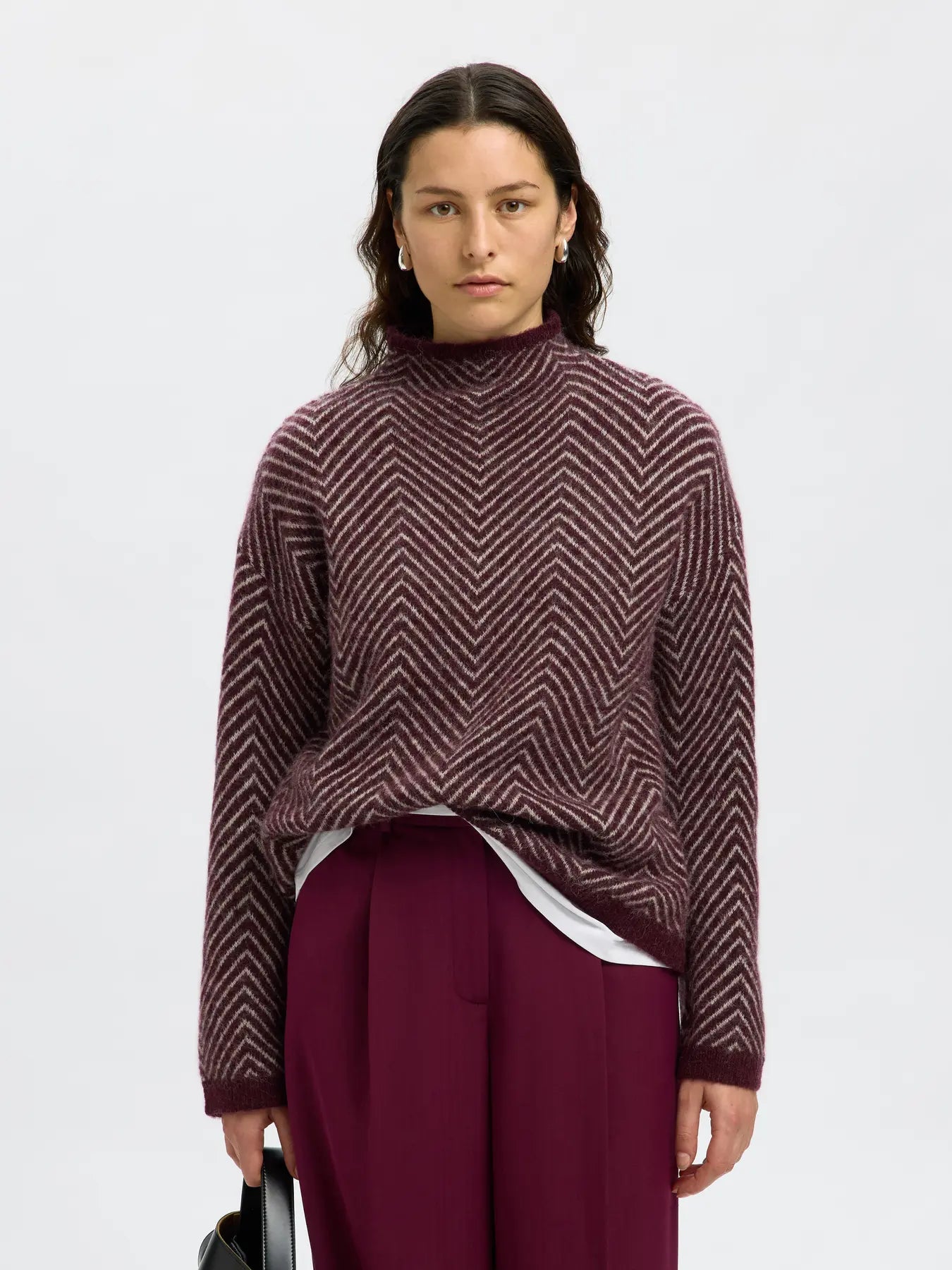 Lulu Ls Herringbone Knit High Neck - Fig