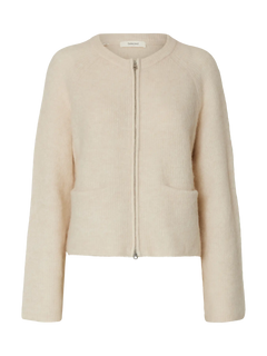 Sia Ras Ls Knit Short Cardigan - Birch