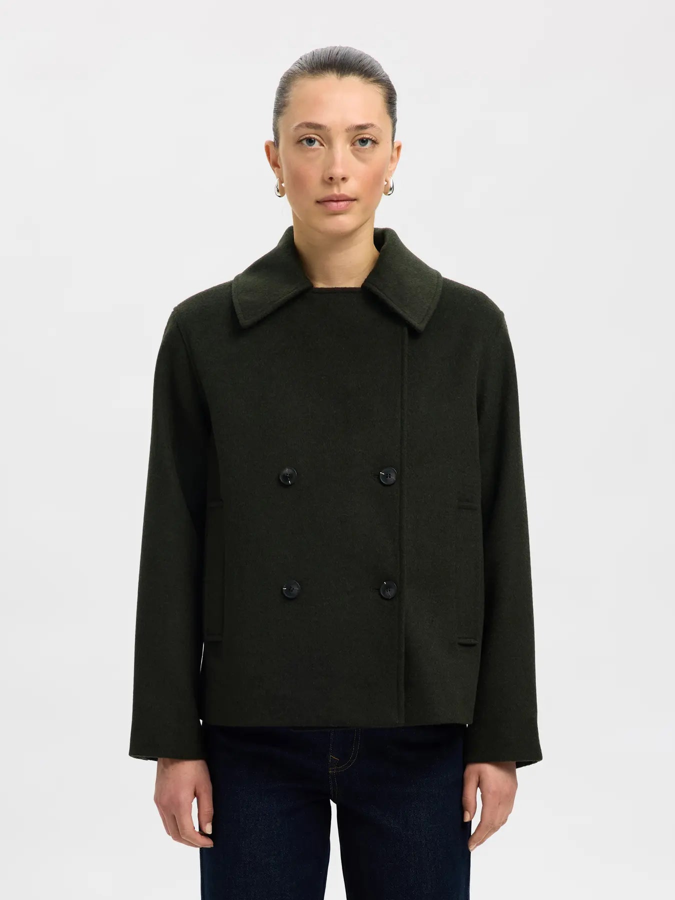 Alma Wool Blend Jacket - Deep Depths Melange