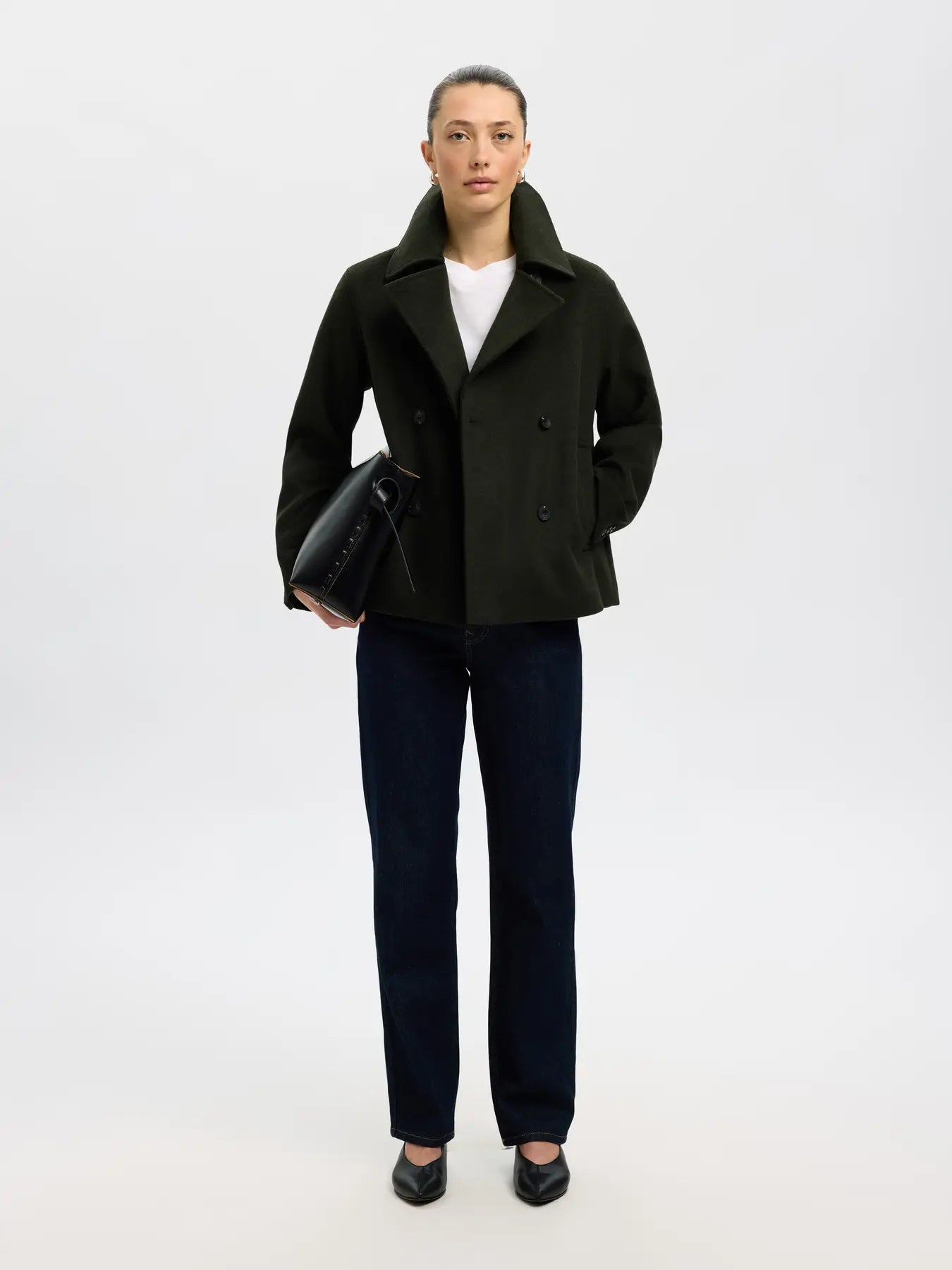 Alma Wool Blend Jacket - Deep Depths Melange