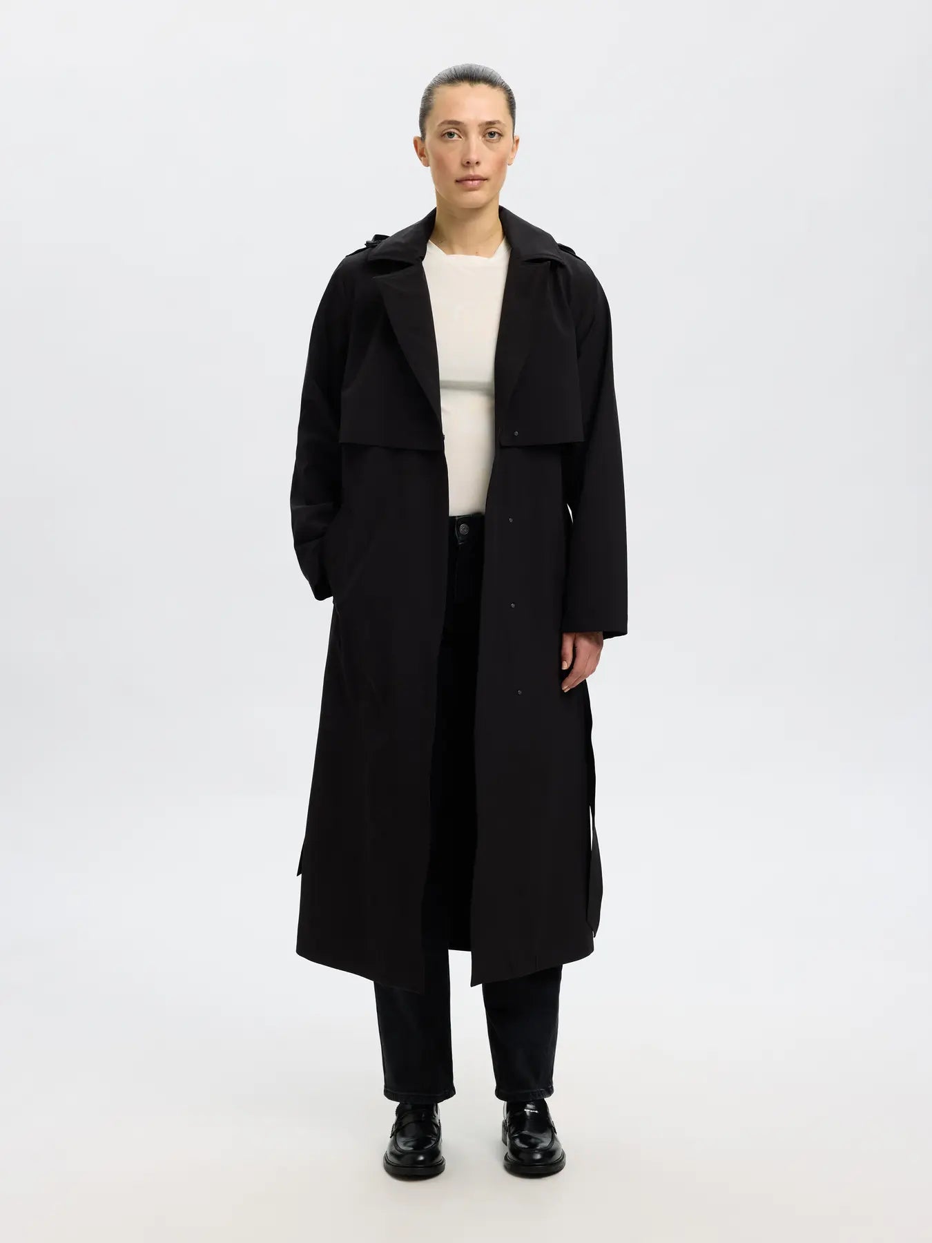 Aline Tech Trenchcoat - Black