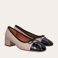 A6050 - Black Patent/Beige Nappa