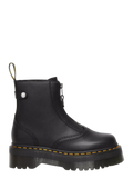 Jetta Zipped Leather Platform Boots - Black Sendal