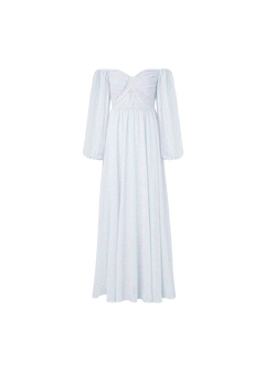 Selena Draped Chiffon Maxi Dress - Floral Mist Violet