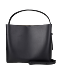 Leata Maxi Leather Bag - Black Silver