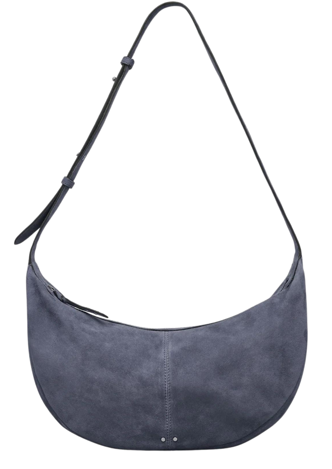 Suede Moon Bag - Dark Blue