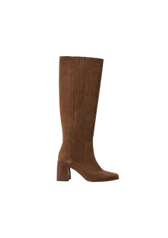 Siwa Suede Knee Boot - Dark Camel
