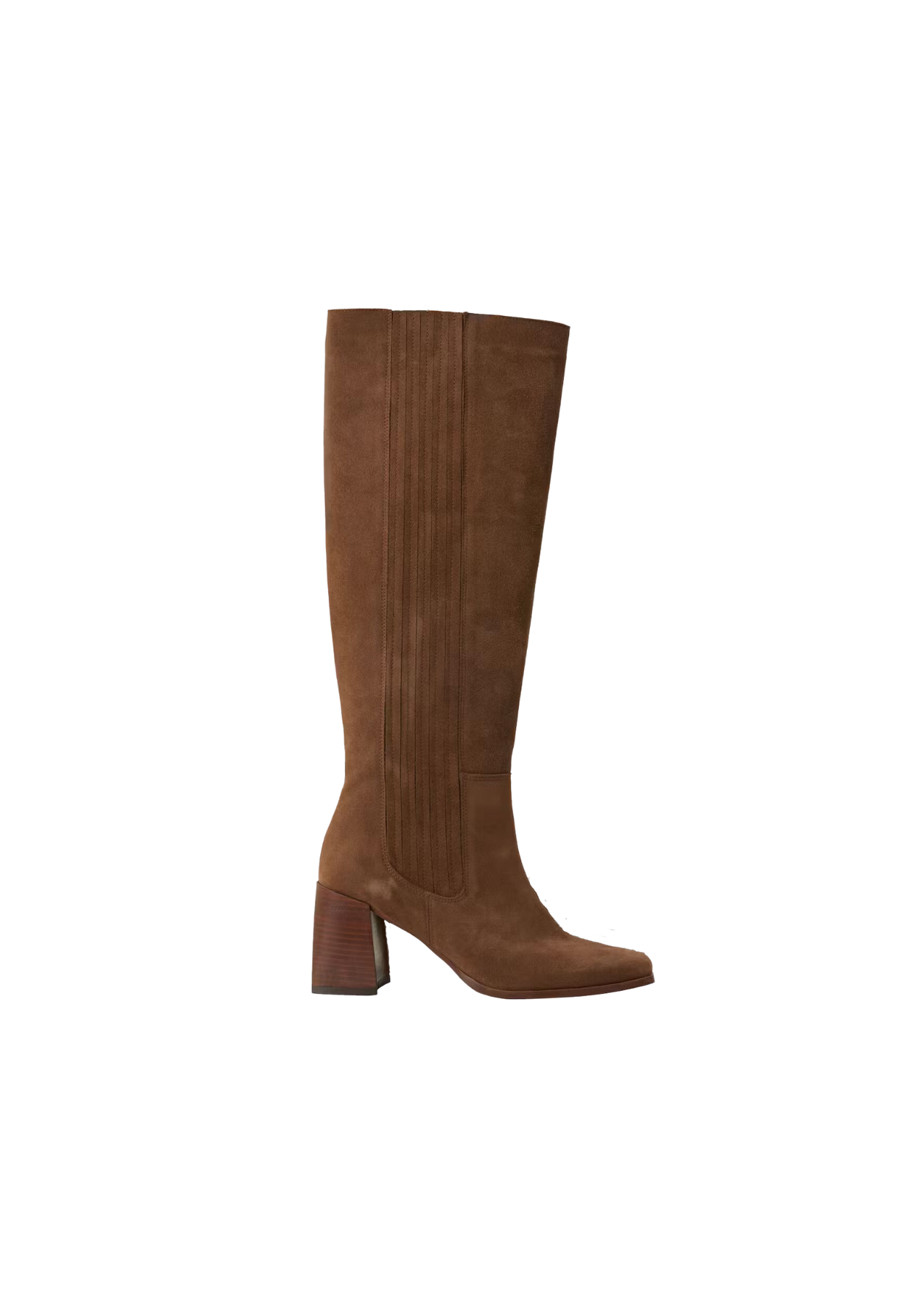 Siwa Suede Knee Boot - Dark Camel