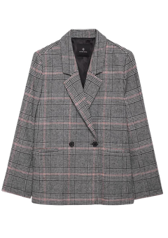Madeleine Blazer - Grey And Red Plaid