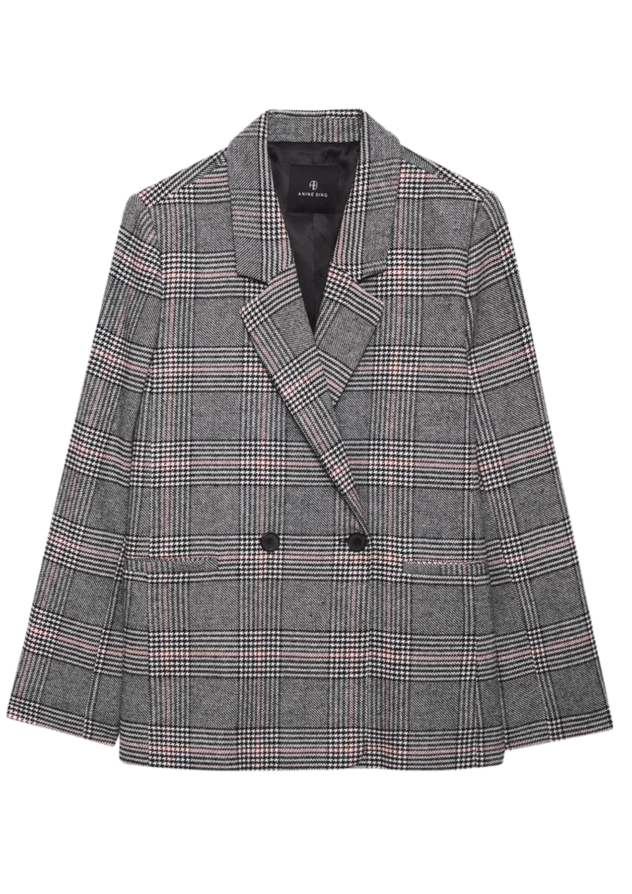 Madeleine Blazer - Grey And Red Plaid
